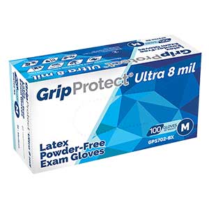 GripProtect® Ultra 8 mil Latex Powder-Free Exam Gloves