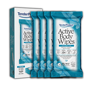 TenderProtect® Active Body Wipes, Unscented, 9